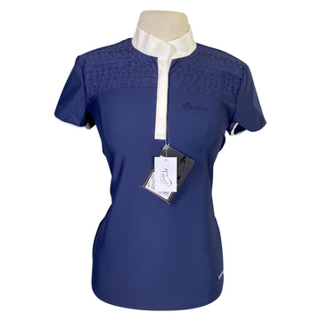 Equiline 'Denise' Short Sleeve Competition Shirt in Navy 