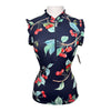 Kastel Denmark Ruffle Shirt in Navy Cherries
