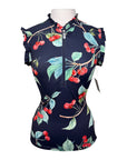 Kastel Denmark Ruffle Shirt in Navy Cherries