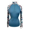 Kastel Long Sleeve 1/4 Zip in Peacock/Watercolor Paisley