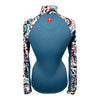 Kastel Long Sleeve 1/4 Zip in Peacock/Watercolor Paisley