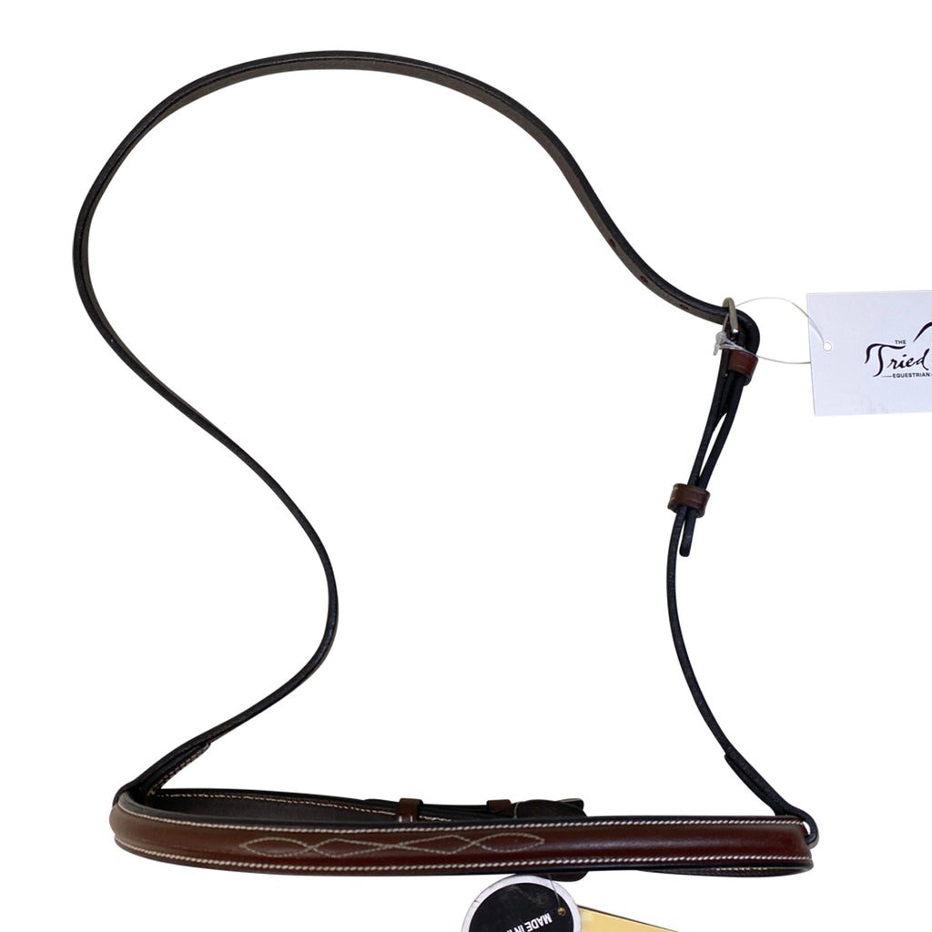 Suffolk Fancy Stitch Raised Noseband in Brown