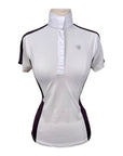 Ariat Pro Series Short Sleeve Shirt in White/Burgundy