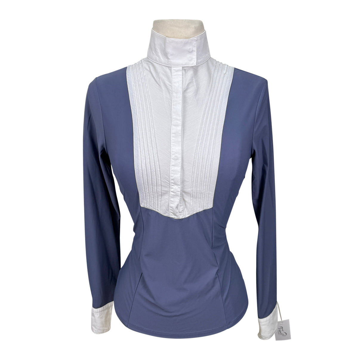 Iago 'Elenoire' Long Sleeve Show Shirt in Elephant/White