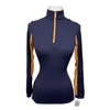 Kastel Long Sleeve 1/4 Zip in Navy/Orange