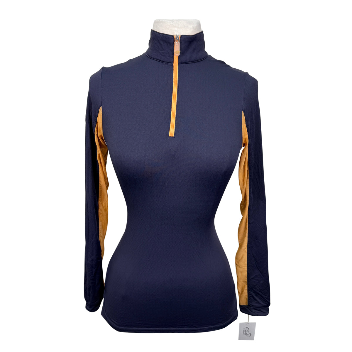 Kastel Long Sleeve 1/4 Zip in Navy/Orange
