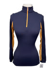 Kastel Long Sleeve 1/4 Zip in Navy/Orange