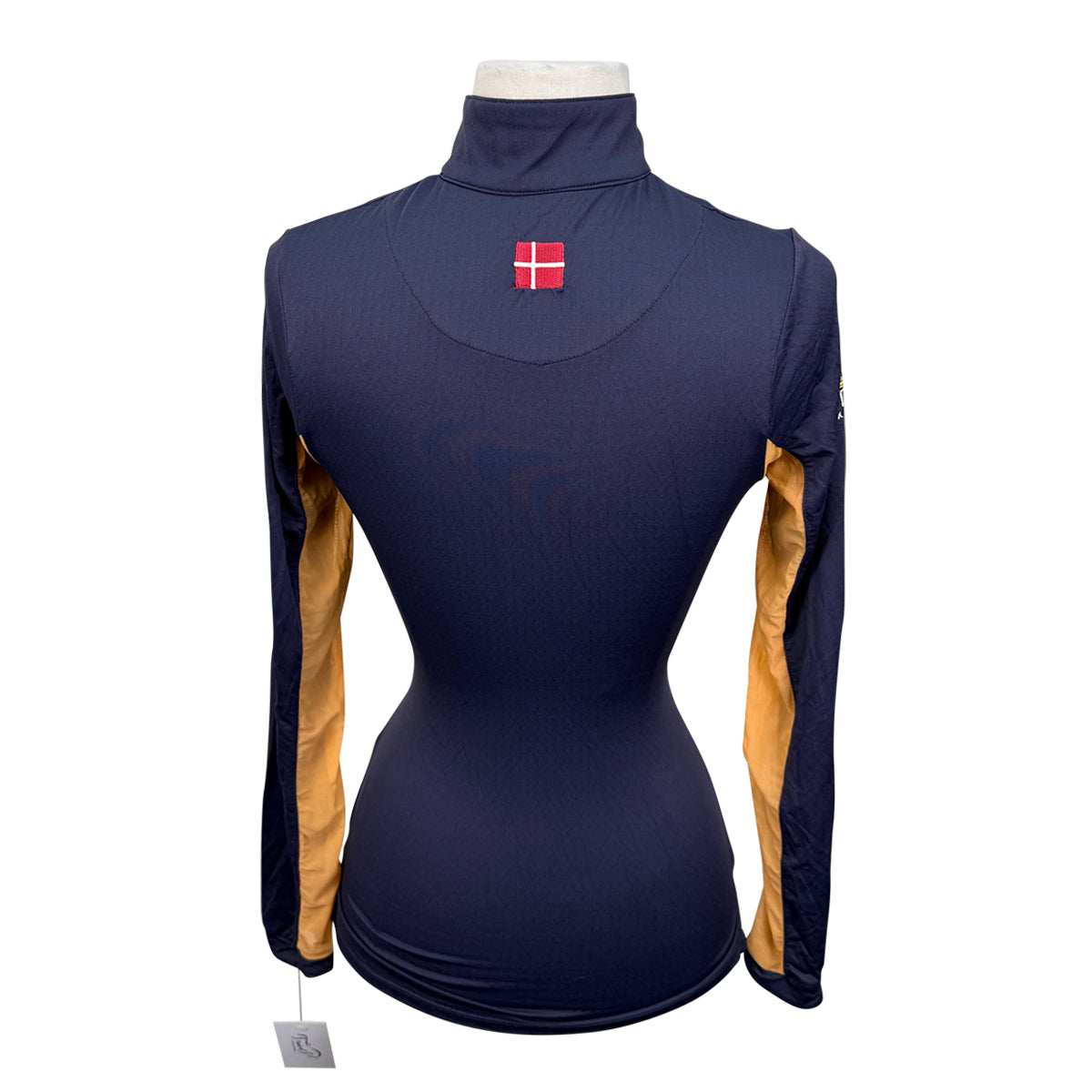 Kastel Long Sleeve 1/4 Zip in Navy/Orange