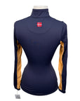 Kastel Long Sleeve 1/4 Zip in Navy/Orange