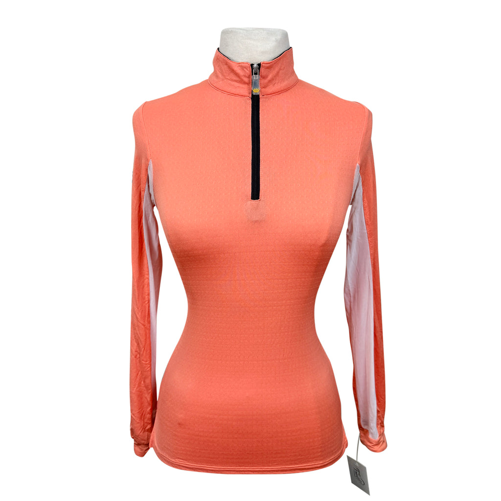 Kastel Long Sleeve 1/4 Zip in Neon Peach 