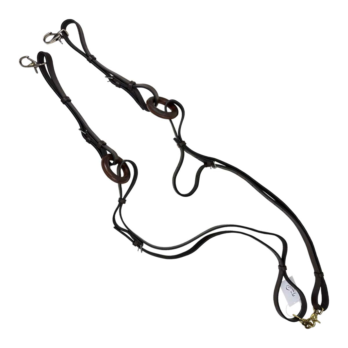Leather Side Reins with Donut in Brown