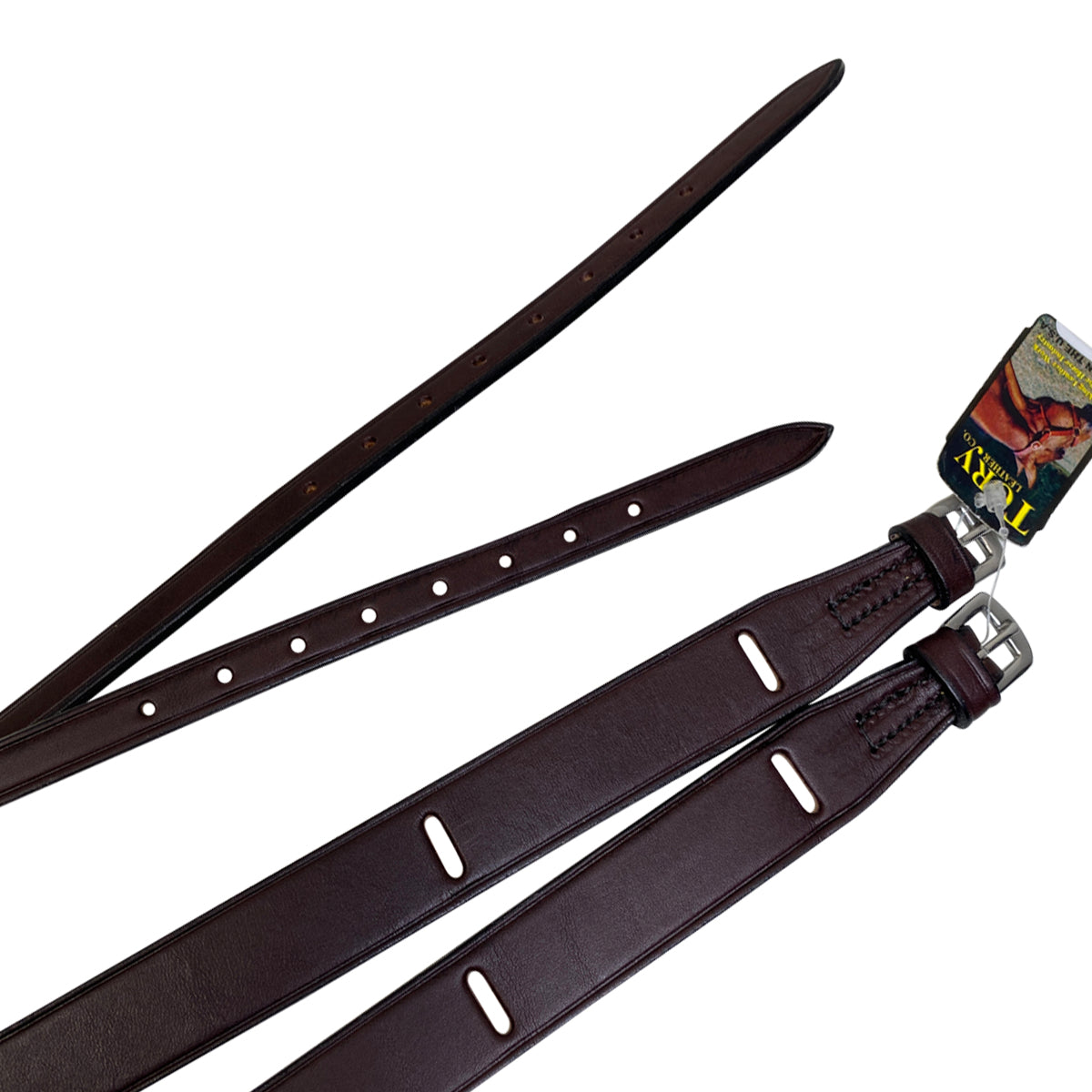 Tory Leather Jodhpur Garter Straps in Havana
