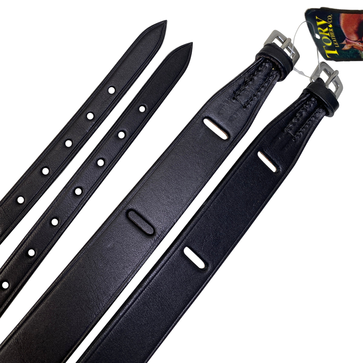 Tory Leather Jodhpur Garter Straps in Black