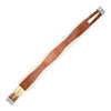 Sheepskin Lined Fancy Stitched Leather Girth in Chestnut