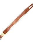 Sheepskin Lined Fancy Stitched Leather Girth in Chestnut