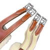 Sheepskin Lined Fancy Stitched Leather Girth in Chestnut
