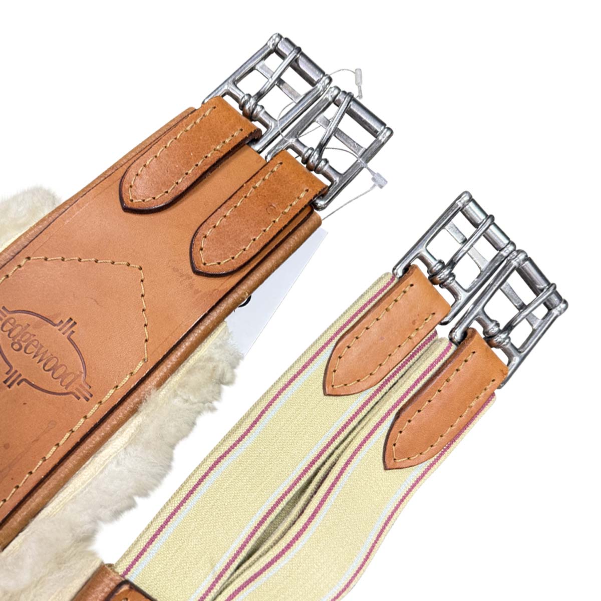 Edgewood Sheepskin Single End Elastic Girth in Chestnut