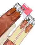Edgewood Fancy Stitched Single Elastic Removable Sheepskin Girth in Chestnut