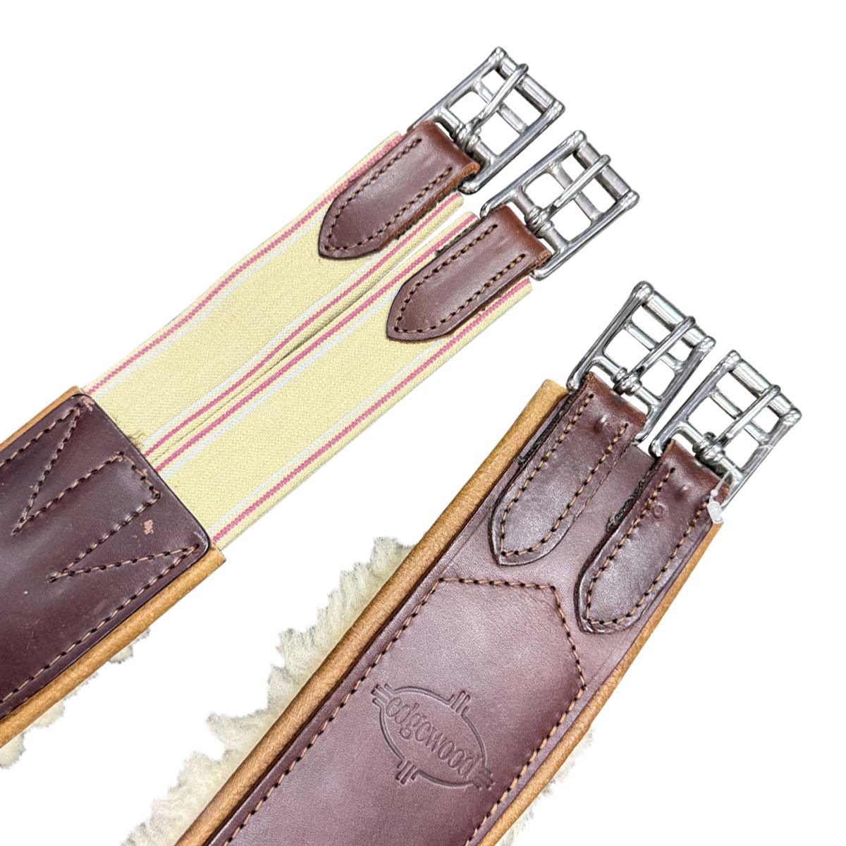 Edgewood Sheepskin Single End Elastic Girth in Brown