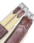 Edgewood Fancy Stitched Single Elastic Removable Sheepskin Girth in Brown