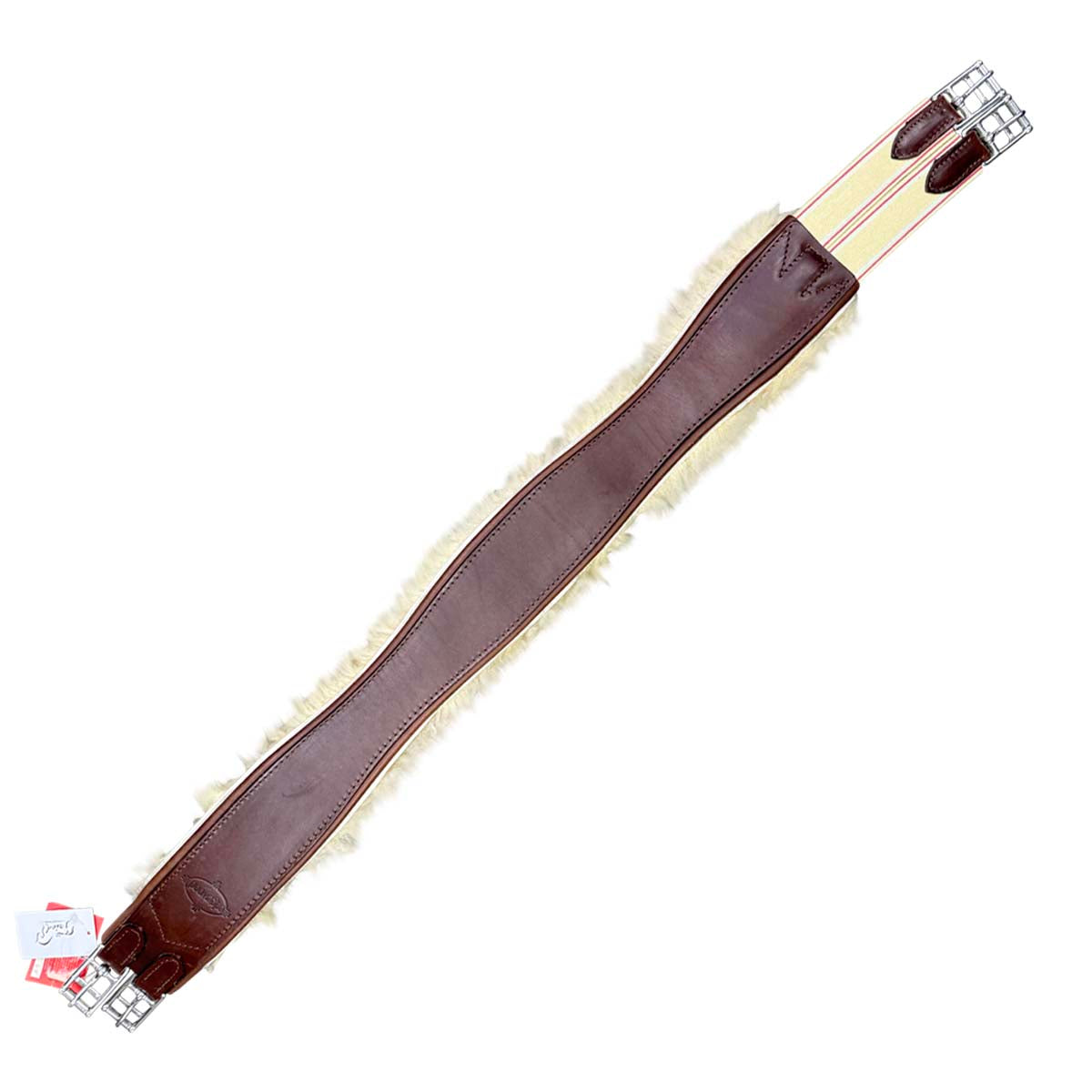 Edgewood Sheepskin Single End Elastic Girth in Brown 