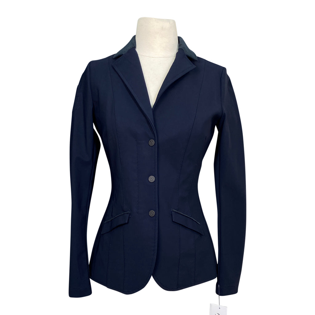 Cavalleria Toscana Embossed Line Zip Competition Jacket  in Navy