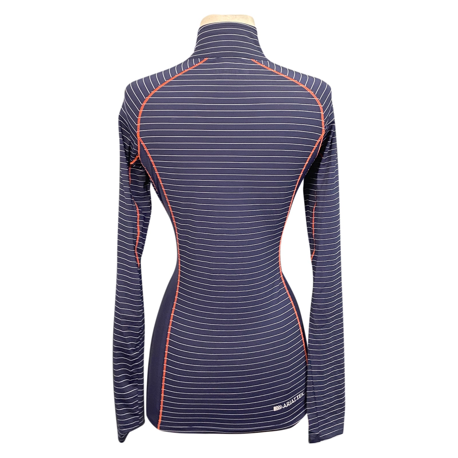 AriatTEK 'Tri Factor' 1/4 Zip Shirt in Navy Stripes