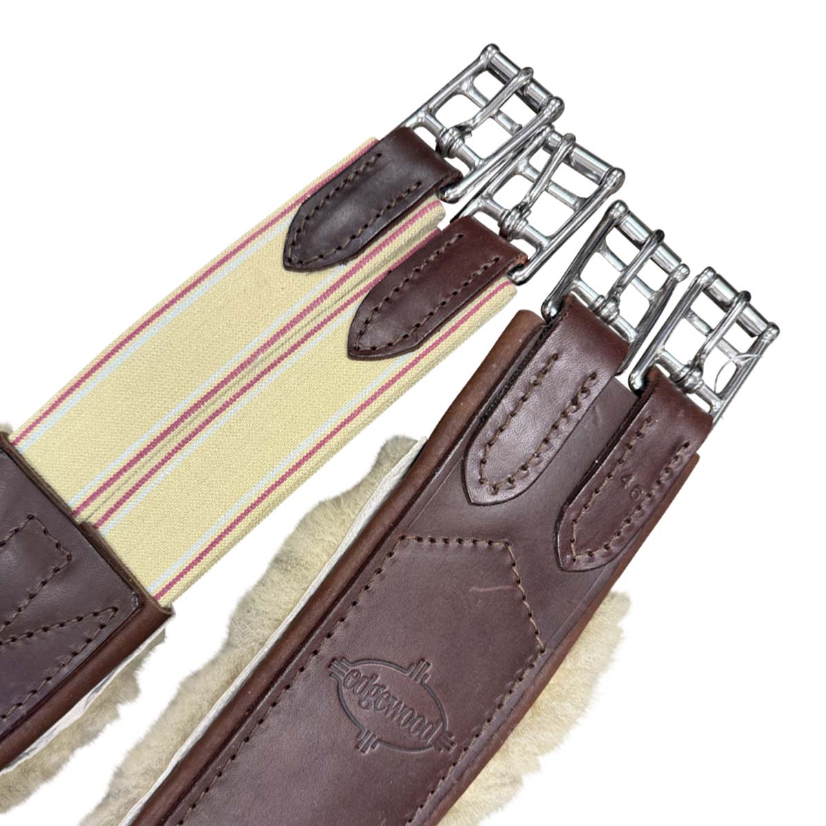 Edgewood Sheepskin Single End Elastic Girth in Brown