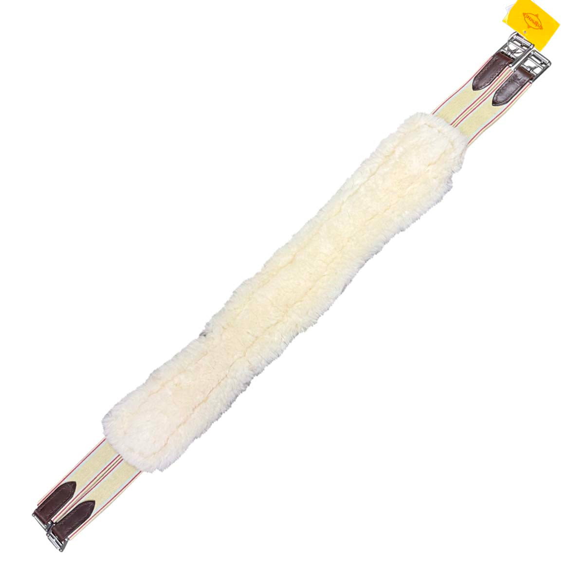 Edgewood Sheepskin Double End Elastic Girth in Brown