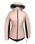 Animo Sherpa Lined Puffer Jacket in Baby Pink/Black - Women's Small