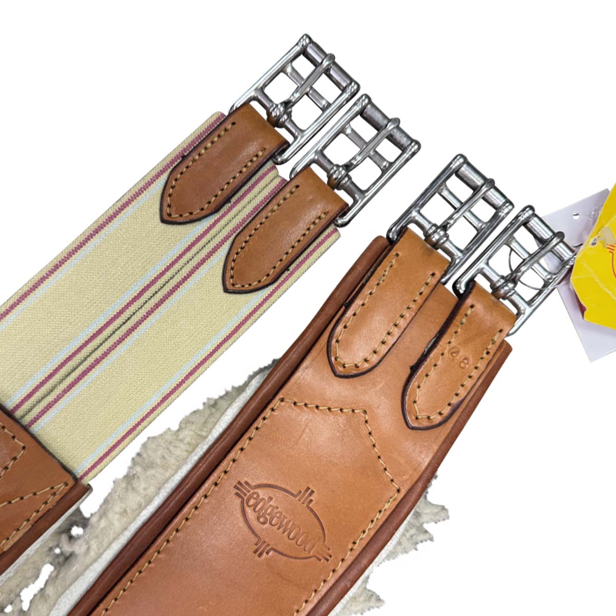 Edgewood Sheepskin Single End Elastic Girth in Chestnut