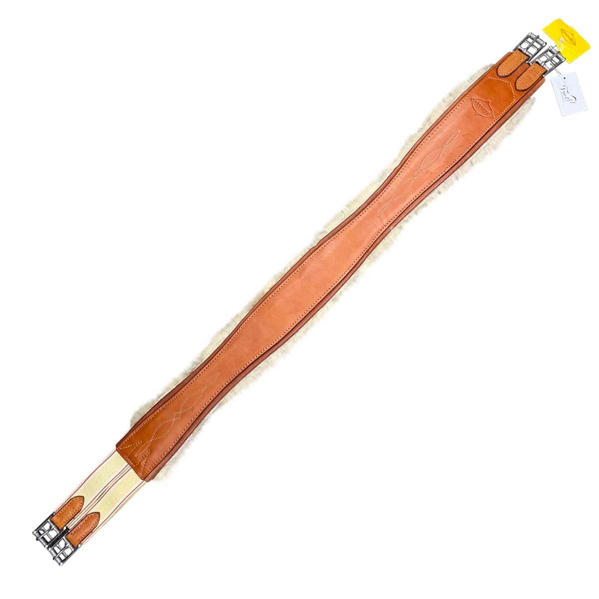 Edgewood Sheepskin Single End Elastic Girth in Chestnut