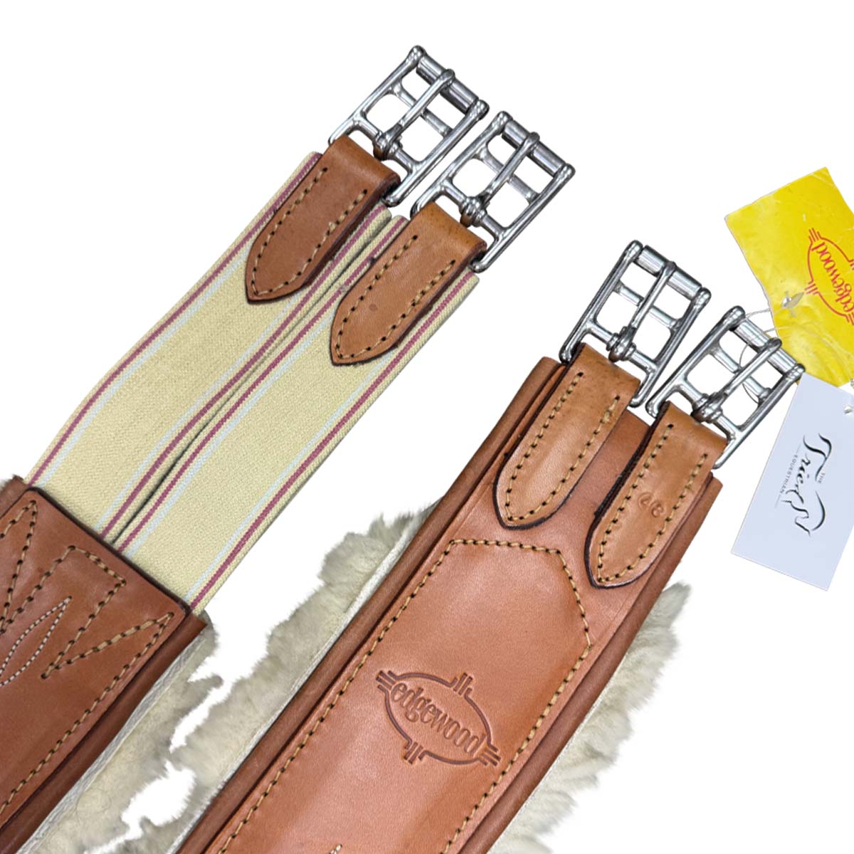 Edgewood Sheepskin Single End Elastic Girth in Chestnut