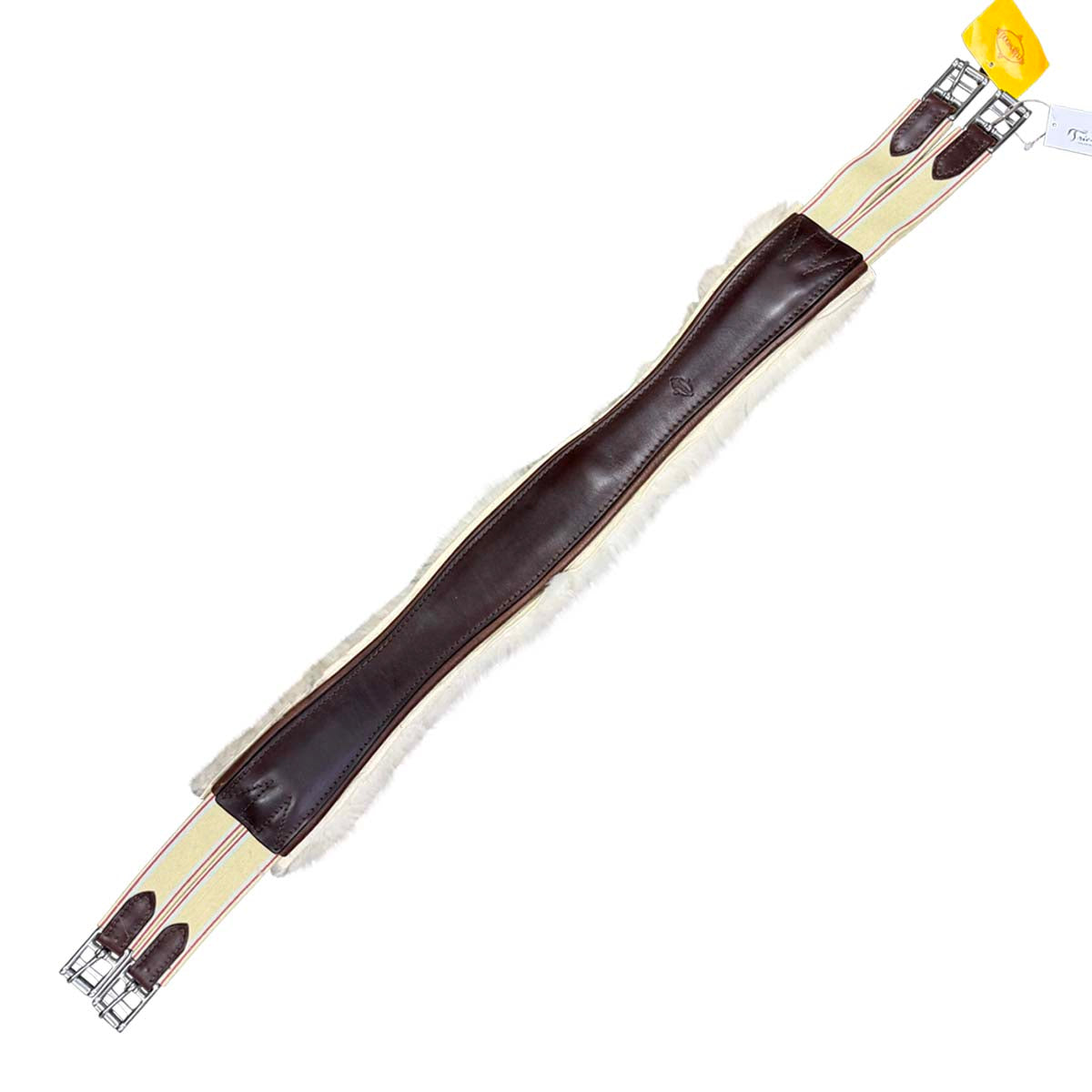 Edgewood Sheepskin Double End Elastic Girth in Brown