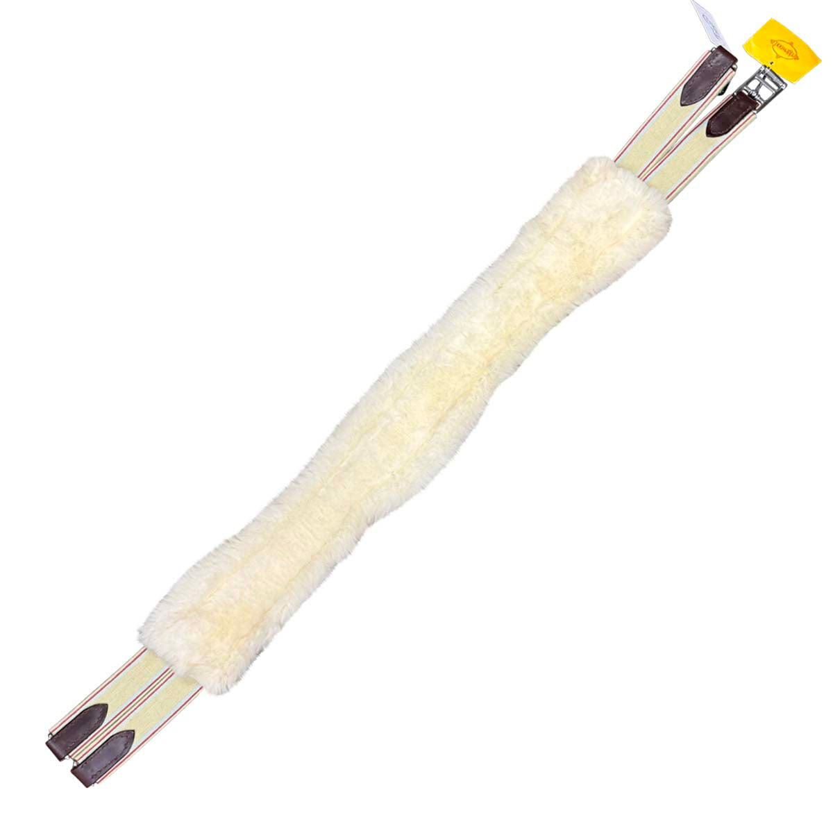 Edgewood Sheepskin Double End Elastic Girth in Brown