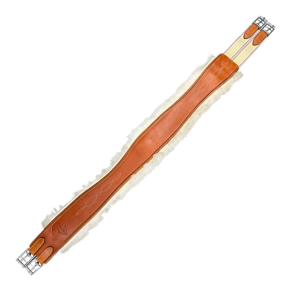 Edgewood Fancy Stitch Sheepskin Girth in Chestnut