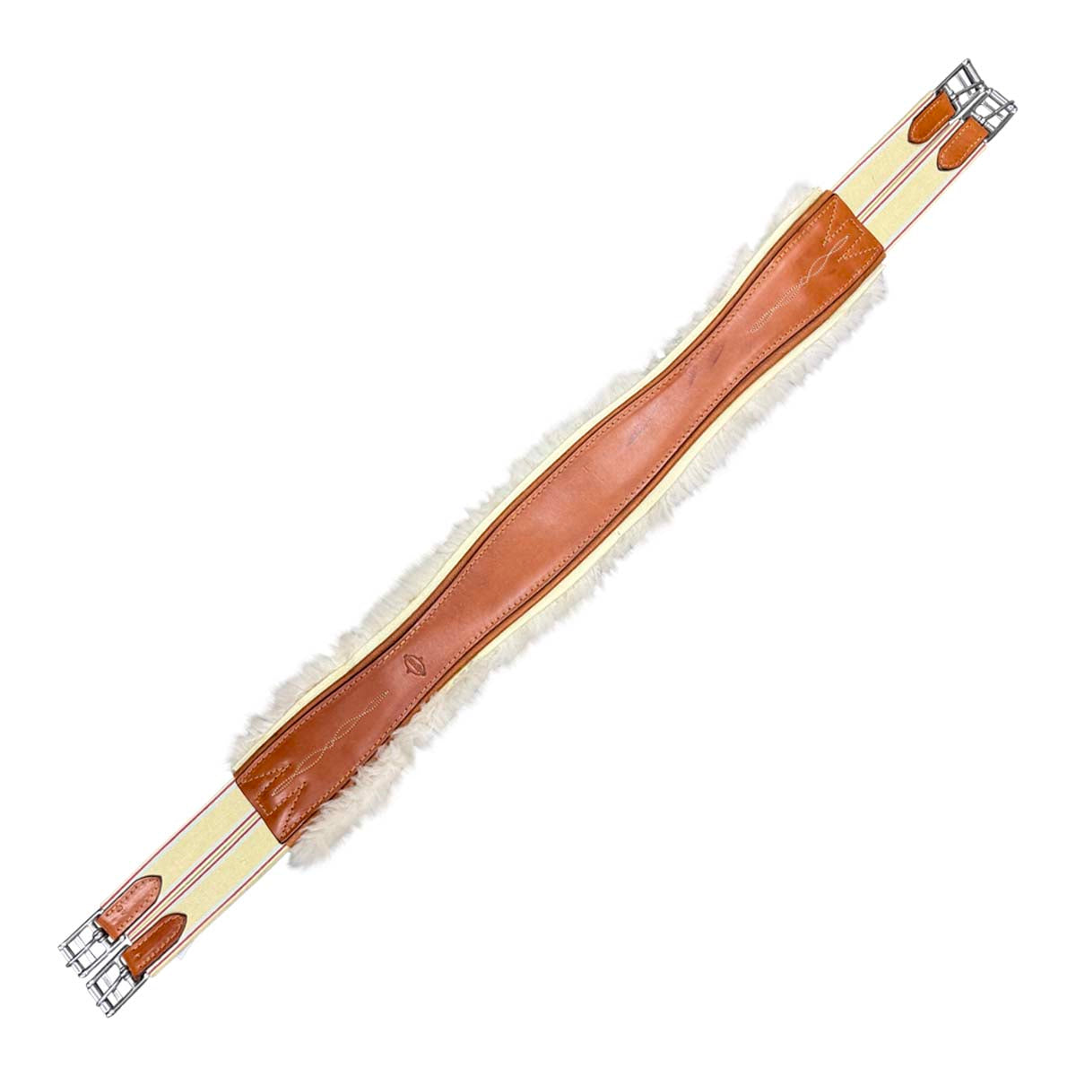 Edgewood Sheepskin Double End Elastic Girth in Chestnut 