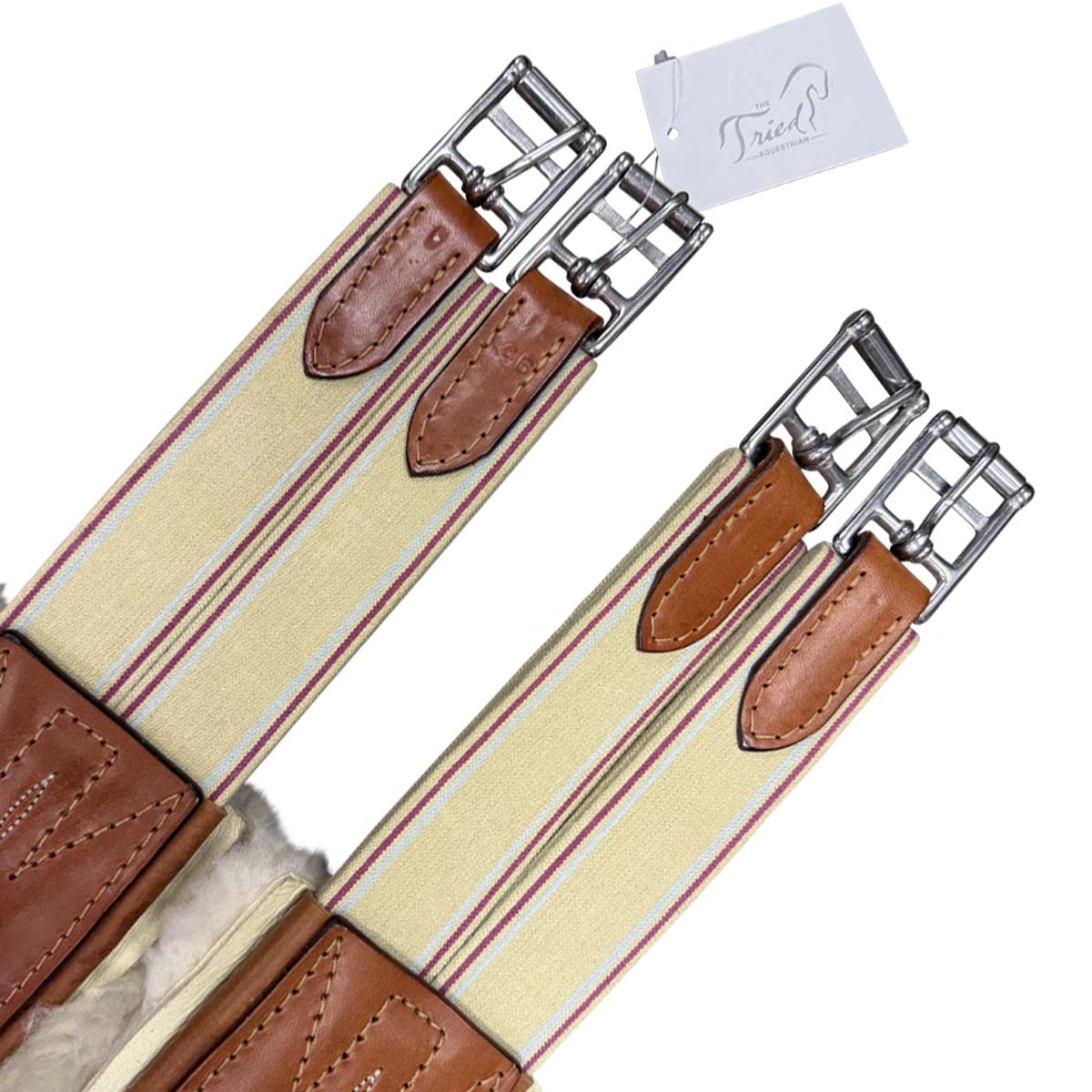 Edgewood Sheepskin Double End Elastic Girth in Chestnut 
