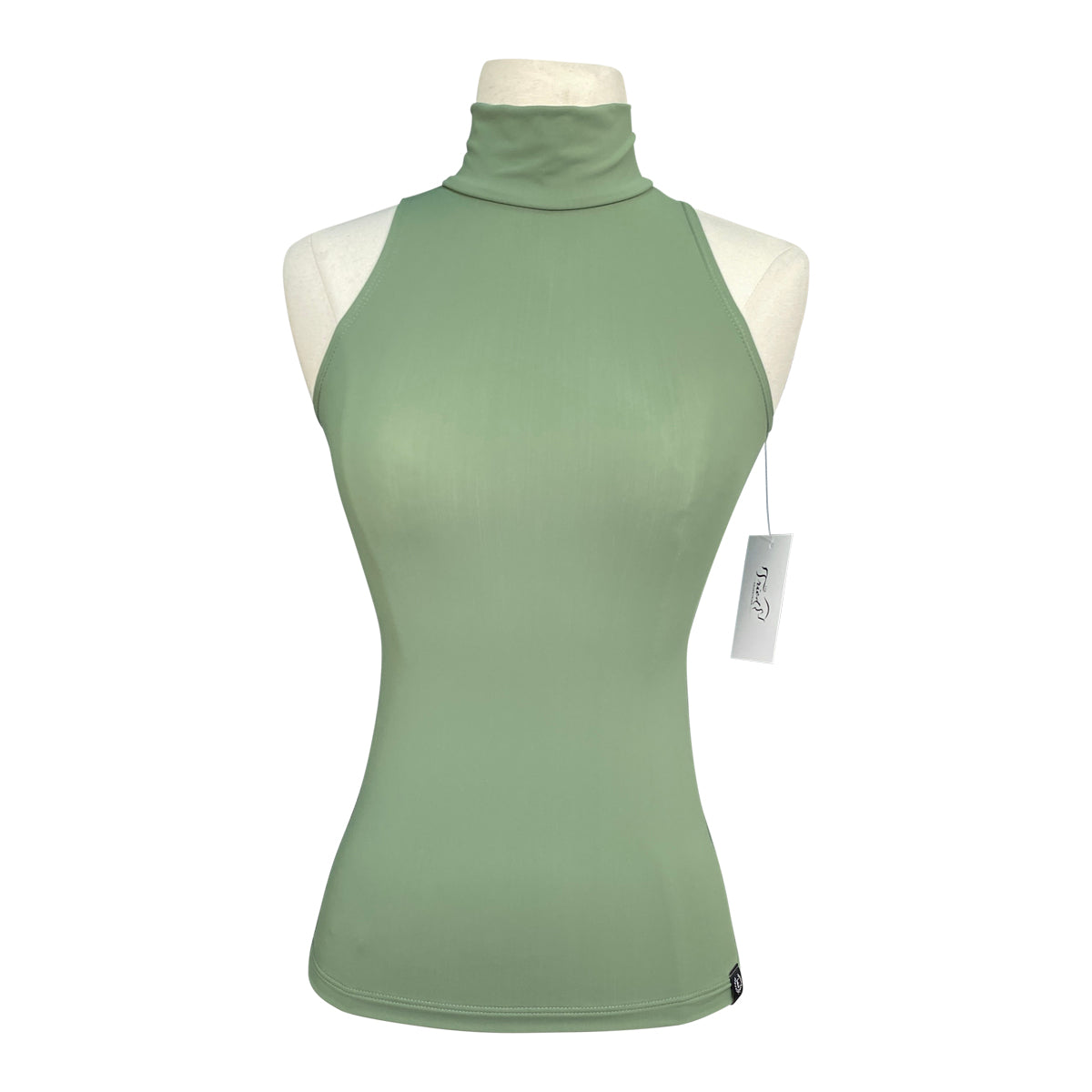 Elcee Equestrian 'Sabine' Sleeveless Turtleneck in Grass
