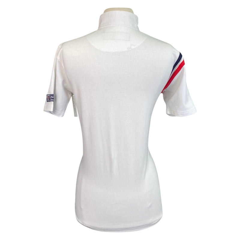 Back of Kingsland Competition Polo Shirt in White