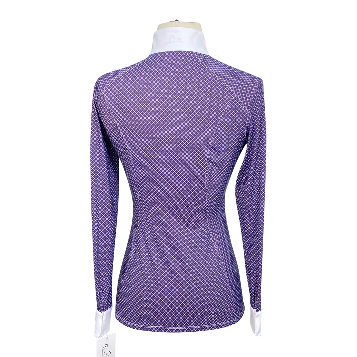 RJ Classics 'Liv' Long Sleeve Show Shirt in White/Plum Micro