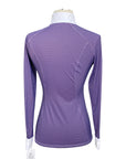 RJ Classics 'Liv' Long Sleeve Show Shirt in White/Plum Micro