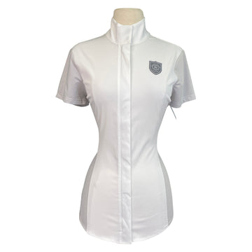Asmar Equestrian Mesh 'Arwen' Show Shirt in White / Grey