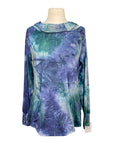 Horseware Technical Hooded Top in Green/Navy Tie Dye