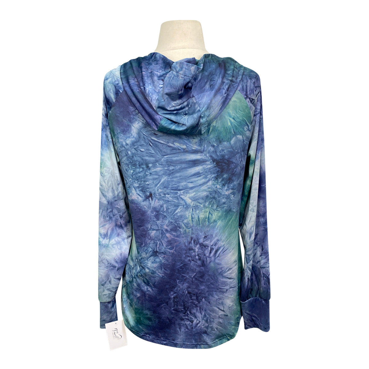 Horseware Technical Hooded Top in Green/Navy Tie Dye