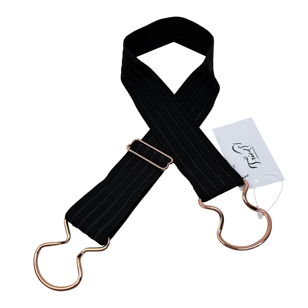 Ellany 2" Rose Gold Loop Belt in Black/Rose Gold 
