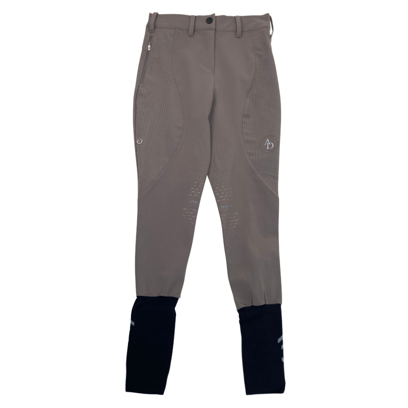 Front of Aztec Diamond 'AD' Performance Breeches in Taupe - Women's UK 4 (US 0)