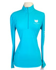 Asmar Equestrian Longsleeve Polo in Aqua  - Women's Small