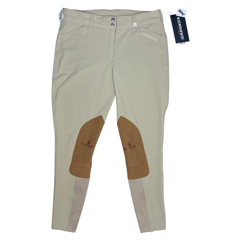 Front of Romfh 'Champion' Knee Patch Breeches in Classic Beige - Women's 30R