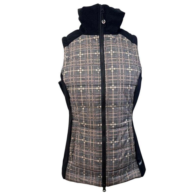 Kerrits Bits of Plaid Quilted Vest in Black/Tan Plaid